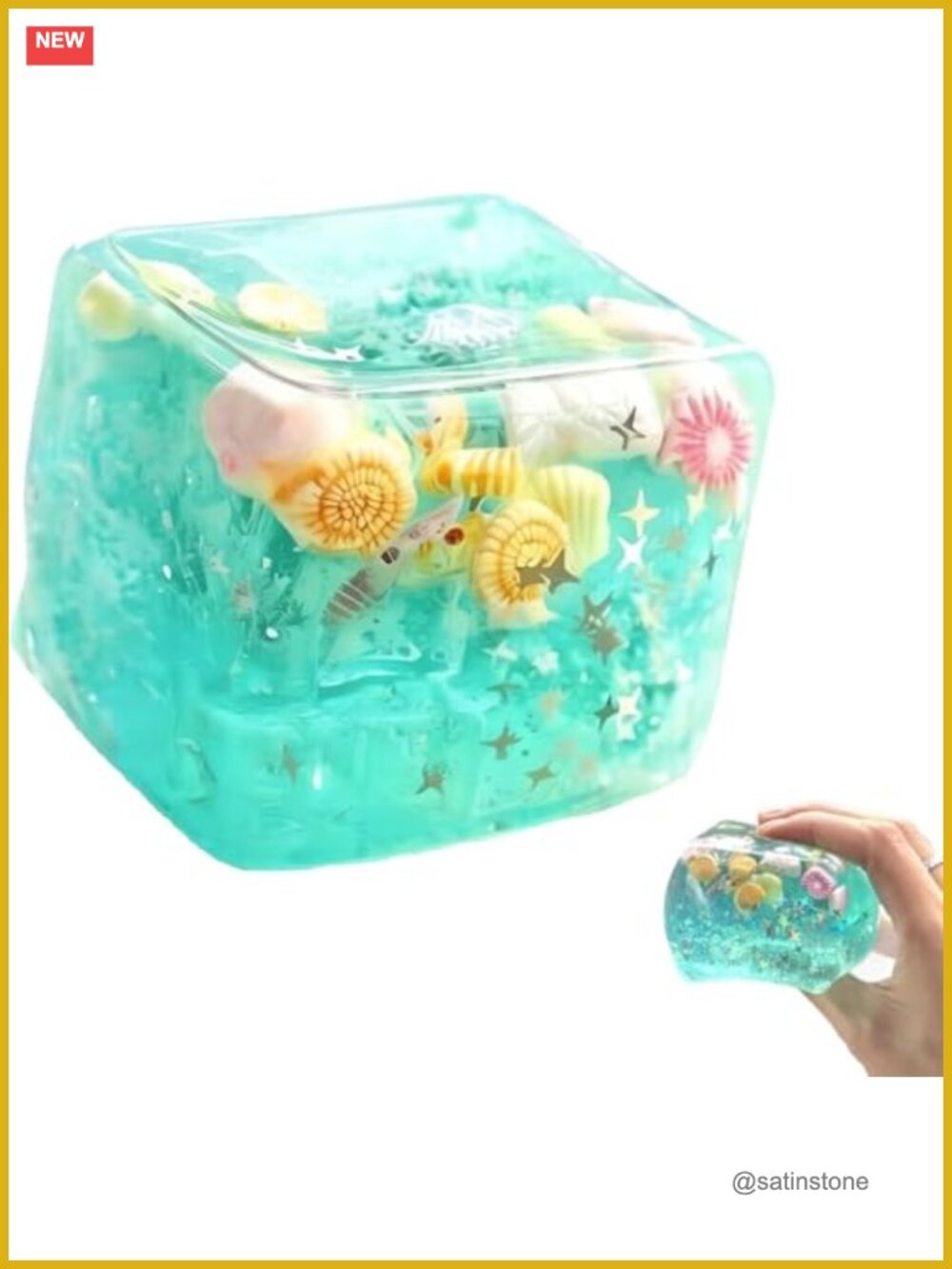 Soft Reusable Stress Relief Cube Seashell Shaped Squeeze Decompression Gadget